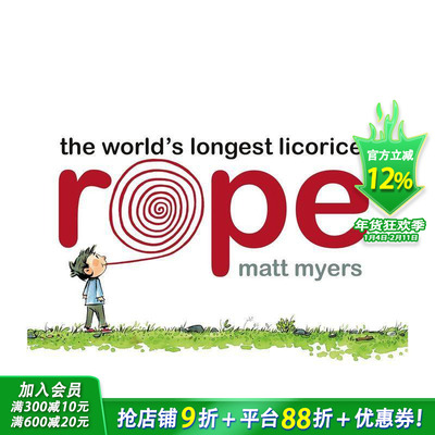 【现货】英文 世界上*长的甘草绳 The World‘s Longest Licorice Rope 精装艺术插画绘本 幽默趣味故事 3-6岁 儿童进口图书