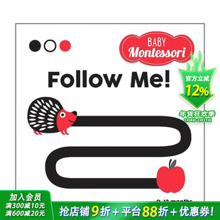 【预售】蒙特梭利入门绘本：跟着我！ Follow Me!: A Baby Montessori Book 0岁+英文儿童认知启蒙绘本进口书