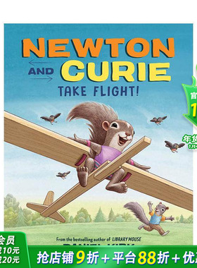 【预售】英文原版 牛顿和居里起飞！ NEWTON AND CURIE TAKE FLIGHT! 儿童英语插画故事绘本 进口童书