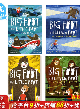 【现货】英文原版 大脚和小脚1-4册（可选拍） 儿童趣味冒险故事 英语分级阅读章节书 Felicita Sala插画 6-9岁