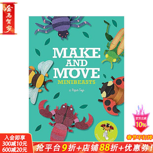 【预售】Make and Move 制作和操作小动物:12个可抠出来玩的小木偶 英文儿童互动【善优童书】