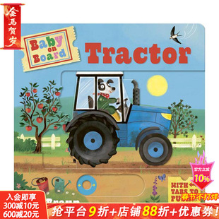 【现货】宝宝坐好啰：拖拉机（滑动机关书） 【Baby on Board】Tractor 英文儿童趣味互动 英语早教进口书