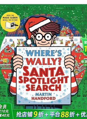 【现货】威利在哪里？：圣诞合集 Where's Wally? Santa Spotlight Search 英文儿童趣味互动 英语早教绘本进口童书