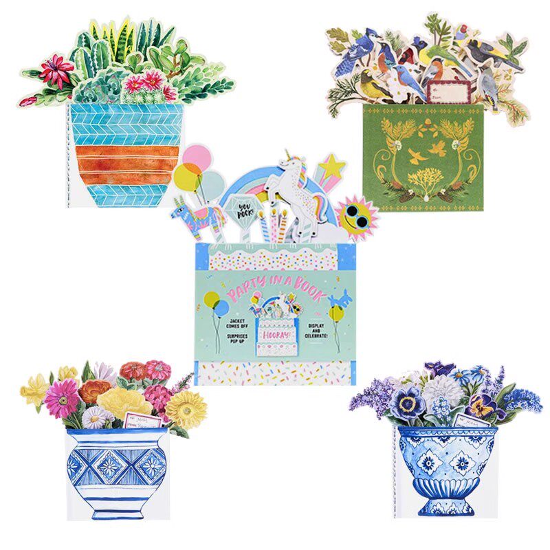 【现货多款选拍】Thinking of You想着你【创意花盆礼品书】快乐日/书中多肉/书中鸟 翻翻立体书 送男女朋友生日礼物 英文进口书