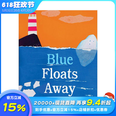 【预售】【Grant Snider绘画】小蓝漂啊漂Blue Floats Away 儿童艺术绘本 英文原版 3-6岁孩子阅读 夏日海边绘画故事【善优童书】