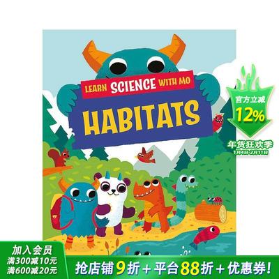 【现货】与小莫一起学科学：栖息地 Learn Science with Mo: Habitats 英文儿童插画故事绘本 进口童书
