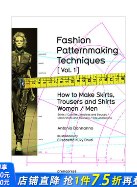 【预售】时装纸样制作技法1男女装制衣Fashion Patternmaking Techniques