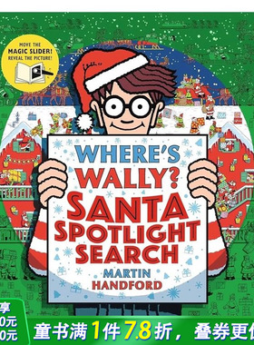 【现货】威利在哪里？：圣诞合集 Where's Wally? Santa Spotlight Search 英文儿童趣味互动 英语早教绘本进口童书