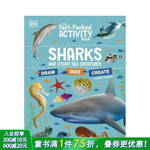 活动书：鲨鱼和其他海洋生物 The Book 预售 英文儿童趣味互动科普进口童书 Activity 充满事实 Packed Fact