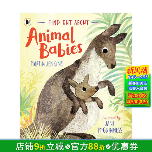 【现货】英文原版 Find Out About Animal Babies 了解动物宝宝Martin Jenkins Jane McGuinness动物知识趣味儿童启蒙绘本书