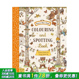 预售 Wood Spotting 进口图书 探索涂色书Brown 6岁 棕熊森林 善优童书 Bear 英文英语儿童趣味互动书 Colouring