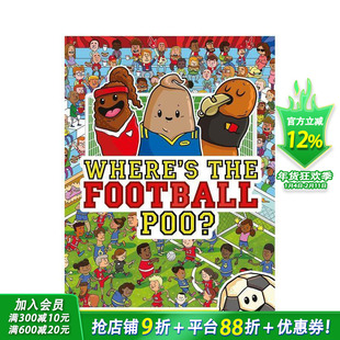 【预售】足球便便在哪里？搜寻书 Where's the Football Poo? A search and find book 英文儿童趣味互动绘本 英语早教进口书