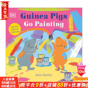 【预售】【DK】豚鼠画画,跟着豚鼠学颜色 Guinea Pigs Go Painting:Learn Colours英文儿童趣味英语启蒙早教绘本 进口童书