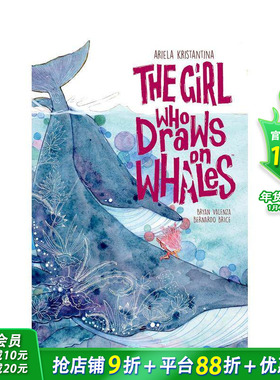 【预售】在鲸鱼身上作画的女孩 The Girl Who Draws on Whales 英文儿童漫画故事 英语拓展阅读进口书 青少年冒险故事