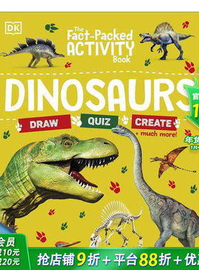 【预售】【充满事实的活动书】恐龙 【The Fact-Packed Activity Book】Dinosaurs 英文儿童趣味互动绘本 英语早教进口书