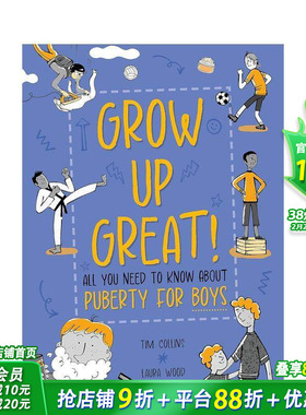 【预售】茁壮成长！：男孩青春期备指南 Grow Up Great!: All You Need to Know About Puberty for Boys 英文科普拓展阅读进口书