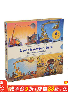 【现货】晚安工地故事绘本礼盒套装(一套4册) Construction Site Picture Book Boxed Set 英文儿童插画故事绘本 进口童书