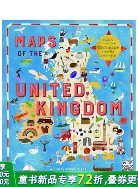 【现货】英国地图 Maps of the United Kingdom 英文儿童插画科普绘本 进口童书