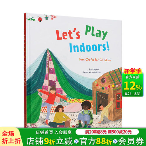 【现货】儿童室内手工活动Let's Play Indoors!Fun Crafts for Children 6岁+少儿露营集体生活动手能力培养指南绘本 英文书