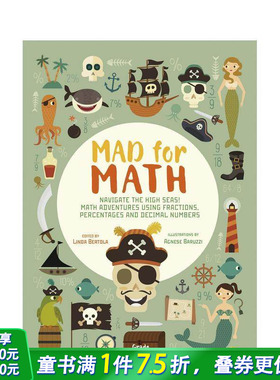 【预售】【疯狂数学】分数、百分比与小数 【Mad for Math】Navigate The High Seas! 英文儿童插画科普故事绘本 进口童书