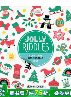 【现货】圣诞猜猜乐：欢乐翻翻书 Jolly Riddles 英文儿童趣味互动绘本 进口童书 节日主题 锻炼观察力 提升词汇量