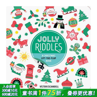 Jolly Riddles 锻炼观察力 现货 提升词汇量 节日主题 圣诞猜猜乐：欢乐翻翻书 进口童书 英文儿童趣味互动绘本