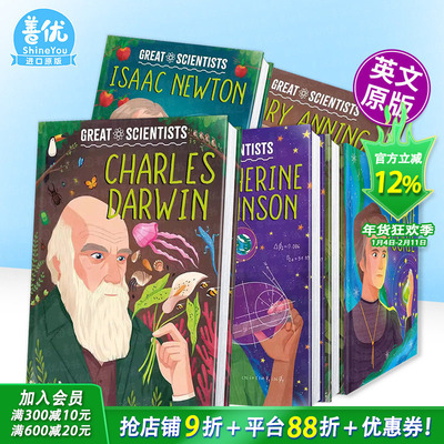 【现货多册选拍】伟大科学家：达尔文/牛顿/伽利略/达·芬奇/居里等 名人故事Great Scientists:Charles Darwin英文儿童绘本进口书