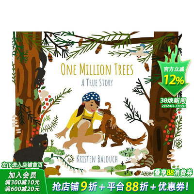 【预售】一百万棵树 One Million Trees 英文儿童绘本故事 学习法语数学植树 英文原版正版进口图书籍