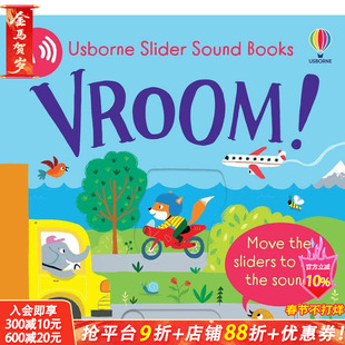 【预售】【滑条发声书】呜-呜-车辆发动 【Slider Sound Books】Vroom! 原版英文儿童趣味
