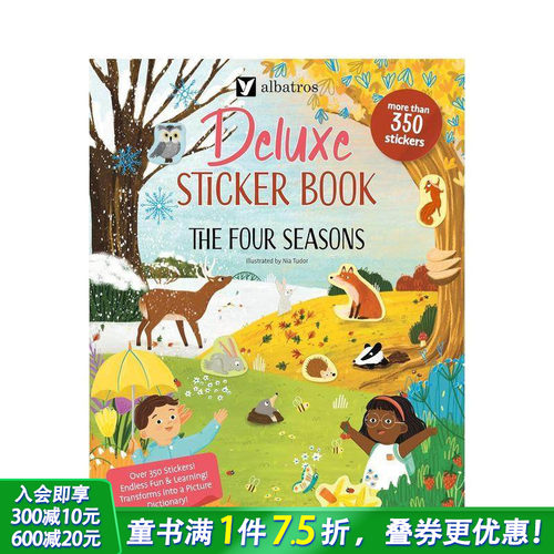 【预售】【300+张贴纸书】四季 【Deluxe Sticker Books】The Four Seasons 11个场景  英文儿童趣味互动游戏绘本 进口童书 - 封面