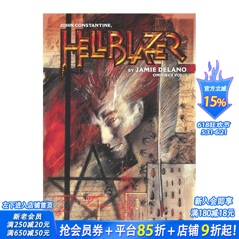 【预售】约翰-康斯坦丁：地狱使者 杰米德拉诺合集 卷1 John Constantine  Hellblazer by Jamie Delano Omnibus英文 正版进口书