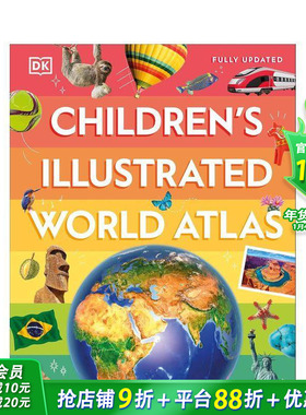【预售】儿童插图世界地图集 Children's Illustrated World Atlas 英文儿童插画科普绘本 进口童书