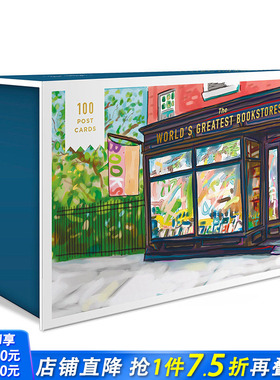 【预售】【100张明信片】世界各地有名的书店World's Greatest Bookstores 高颜值艺术插画创意文创 生日节日送礼 Bob Eckstein