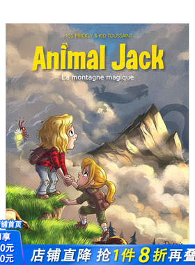 【现货】动物杰克Animal Jack弟2卷 魔法山La montagne magique 6岁以上少儿环保意识启蒙冒险探险连载漫画 法文原版