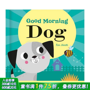 Dog 英语早教进口童书 早安小狗 Book Good Wheel 魔法转轮机关书 Magic 英文儿童趣味互动活动绘本 Morning 预售
