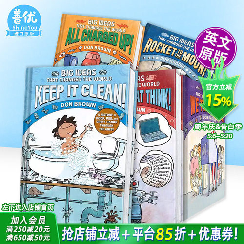 【现货多册选拍】改变世界的大创意-保持清洁/卫生/发明/机器Keep It Clean:Big Ideas That Changed the World英文儿童漫画故事书