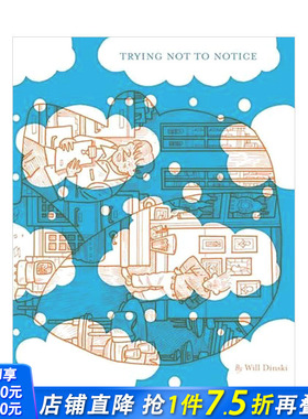 【现货】试着不去注意Trying Not to Notice Will Dinski新作漫画 小人物脱口秀演员都市生活故事 英文原版 图书