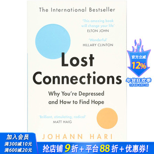 【现货】Lost Connections失去联系:你为什么沮丧 如何找到希望 原版 抑郁症心灵心理治疗自救治愈 Johann Hari TED 约翰·哈里