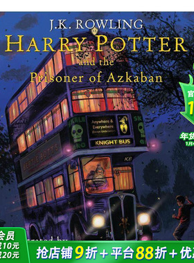 【现货】英文原版 哈利·波特与阿兹卡班的囚徒:彩绘版3 Harry Potter and the Prisoner of Azkaban 青少年英语阅读 10岁以上