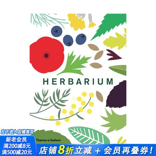 【预售】英文原版 植物标本 Herbarium: One Hundred Herbs:Grow.Cook.Heal 英文艺术插画 正版进口书籍 善优图书