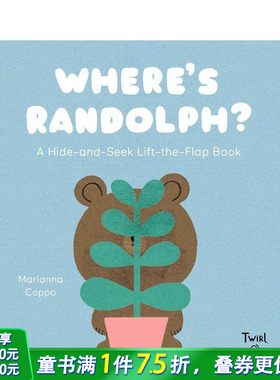 【预售】小熊伦道夫去哪了？躲猫猫翻翻互动游戏书 Where's Randolph? 原版英文儿童趣味互动书 0岁+英语早教 进口图书