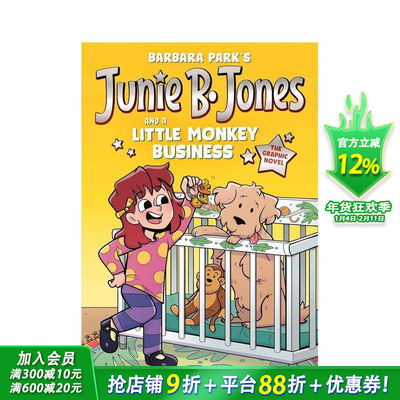 【预售】朱尼?B?琼斯与小猴子的麻烦 Junie B. Jones and a Little Monkey Business英文儿童全彩漫画故事 英语拓展阅读进口童书