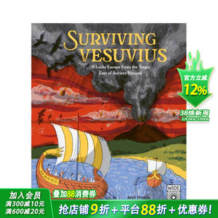 【现货】维苏威火山爆发幸存记:从庞贝古城的悲惨命运中幸运逃脱 Surviving Vesuvius 英文儿童插画故事绘本 进口童书