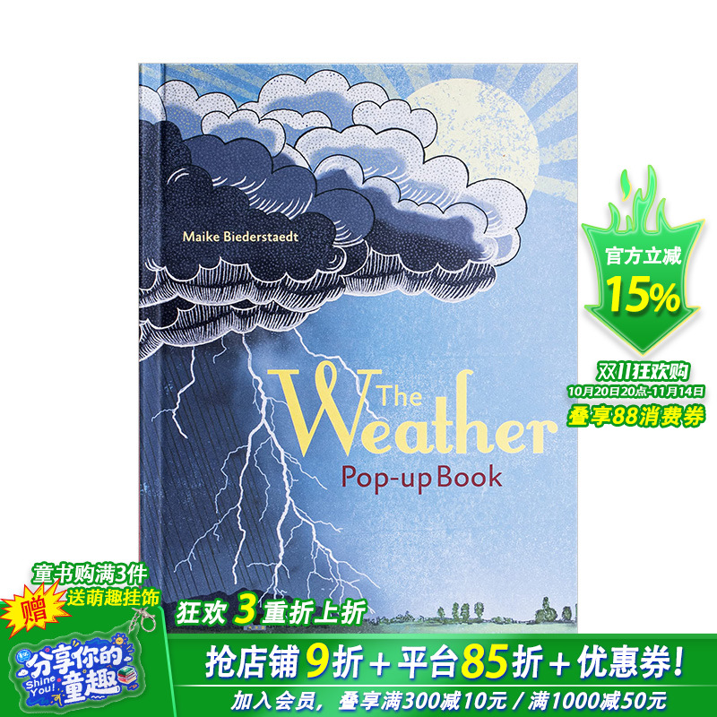【预售】天气The Weather 立体Pop-up Book 6岁以上自然科普趣味绘本 英文原版 送礼佳品 Maike Biederstadt【善优童书】