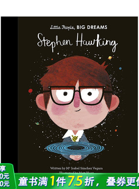 【现货】【小人物大梦想】史蒂芬·霍金Stephen Hawking 精装艺术插画绘本 物理学家 名人传记励志故事 3-6岁英文进口图书
