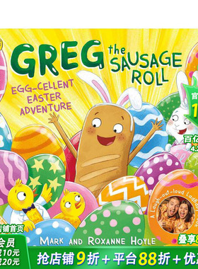 【现货】香肠卷格雷格：鸡蛋味复活节冒险 Greg the Sausage Roll: Egg-cellent Easter Adventure 英文儿童插画故事绘本 进口童书