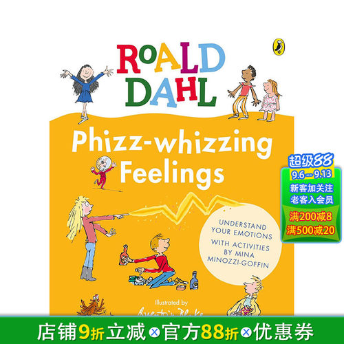 【预售】奇妙情绪大冒险：罗尔德?达尔情绪启蒙活动书 Phizz-whizzing Feelings 英文儿童趣味互动绘本 英语早教进口书