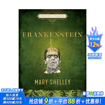 【预售】英文原版 科学怪人 【Chartwell Classics】Frankenstein 英文世界文学 正版进口书画册 善优图书