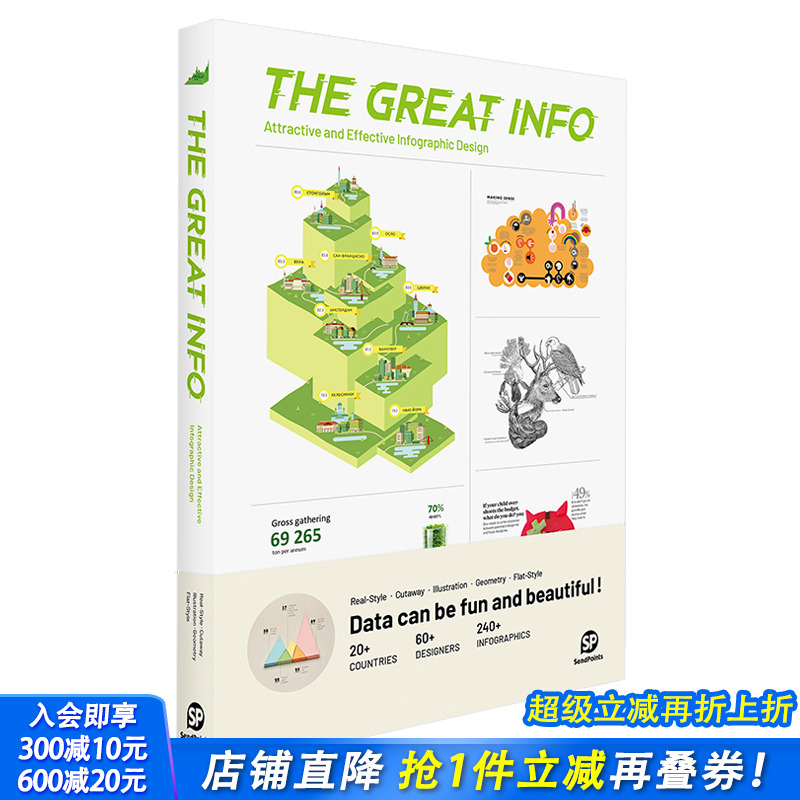 【现货】【送字体海报】快速传达：实用有效的信息图表设计 The Great Info  视觉设计 插画图表 英文原版图书书籍 Sendpoints