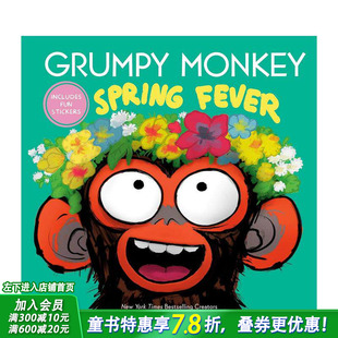 脾气暴躁 现货 Grumpy 猴子春季 Monkey 发烧 Fever 进口童书 英文儿童插画故事绘本 Spring